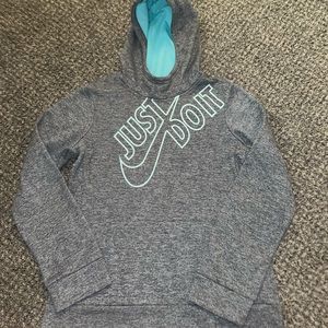 blue and grey Nike dry-fit sweatshirt/hoodie